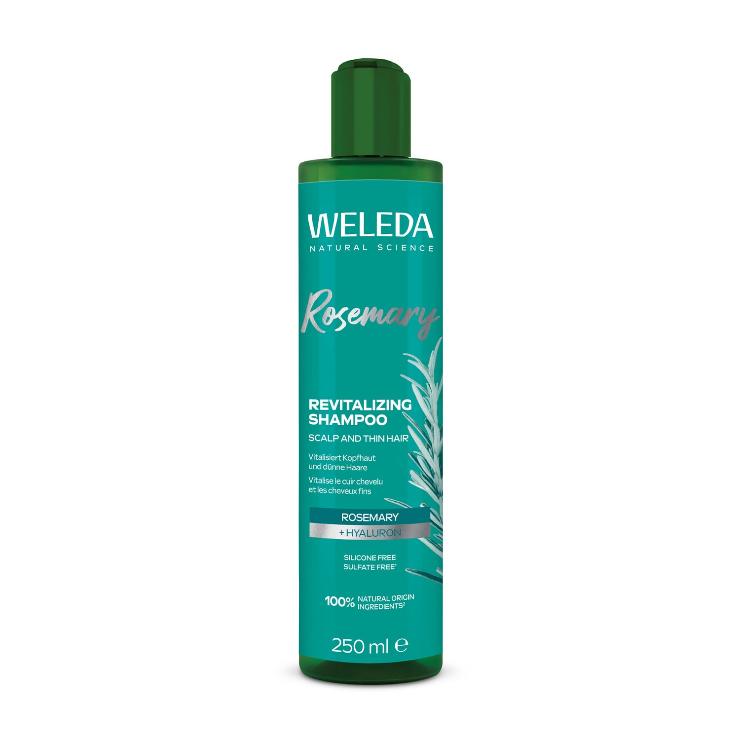 Відновлювальний шампунь для волосся Weleda Rosemary Revitalizing Shampo з розмарином та гіалуроновою кислотою, 250 мл